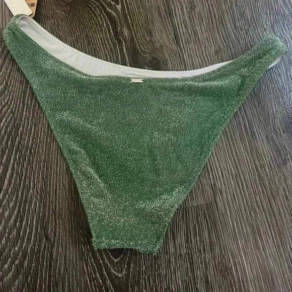 PINK Victorias Secret shimmer Brazilian bikini bottom. NWT.  Size small - Picture 2 of 3